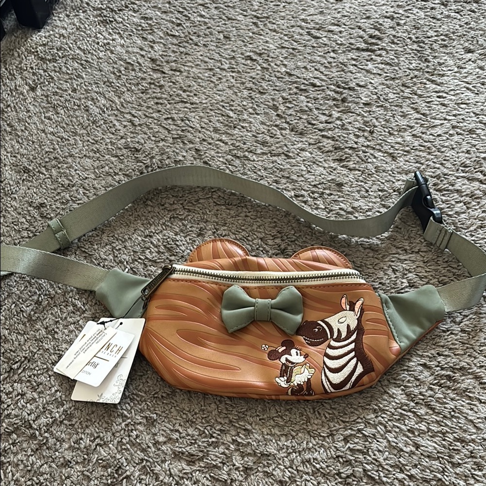 Loungefly Safari Animal Print Belt Bag - Green and Brown
